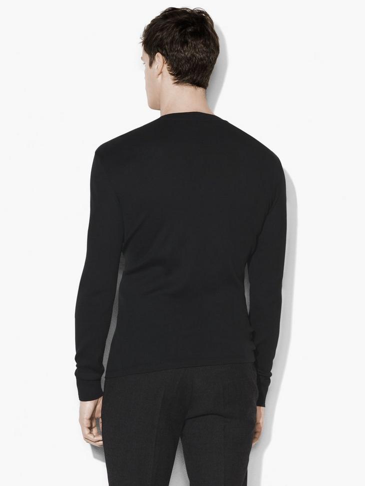 Pima Cotton Ribbed Henley image number 2