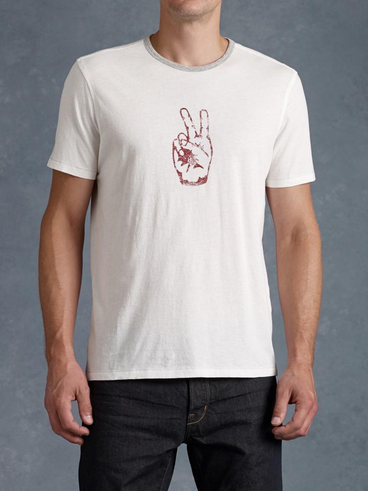 HAND PEACE SIGN GRAPHIC TEE image number 1