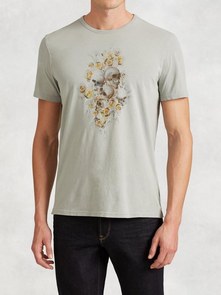 Floral Skull Graphic Tee image number 1