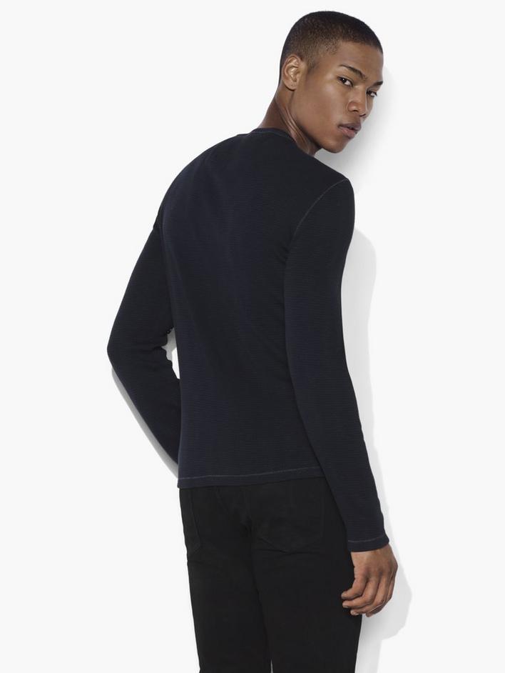 Variegated Rib Knit Henley image number 2