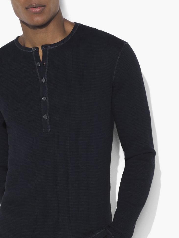 Variegated Rib Knit Henley image number 3