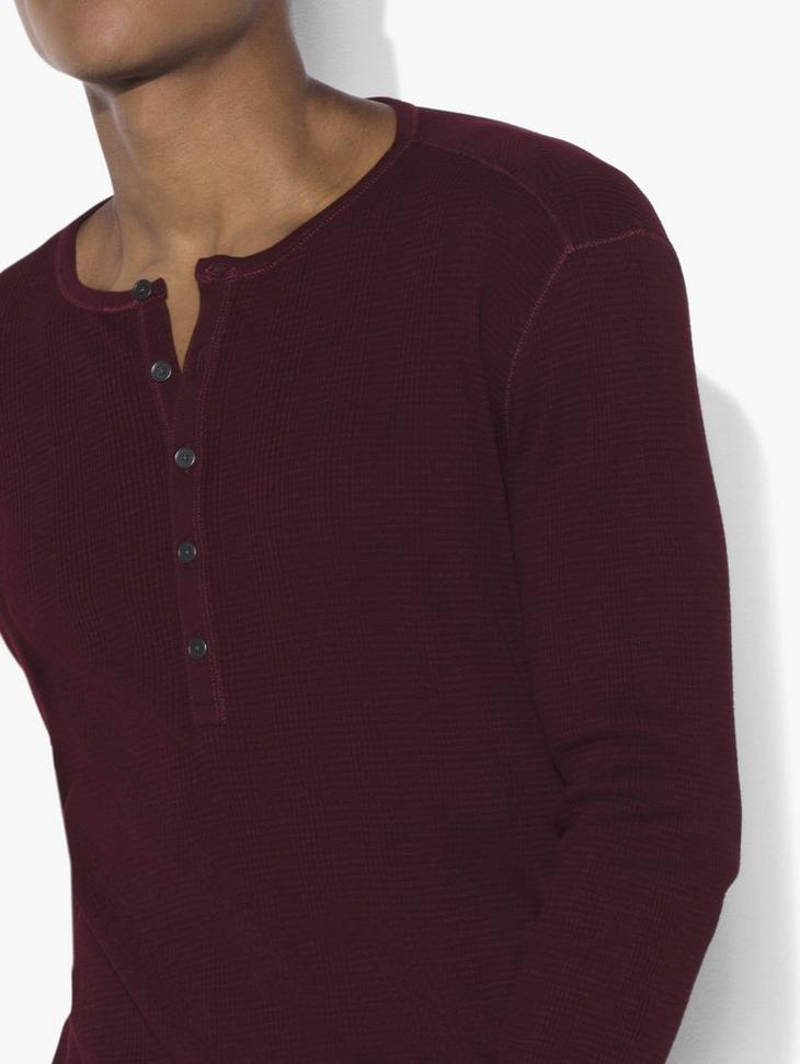 Variegated Rib Knit Henley image number 4