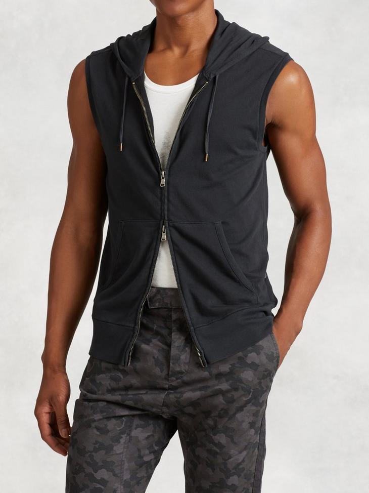 French Terry Sleeveless Hoodie image number 1