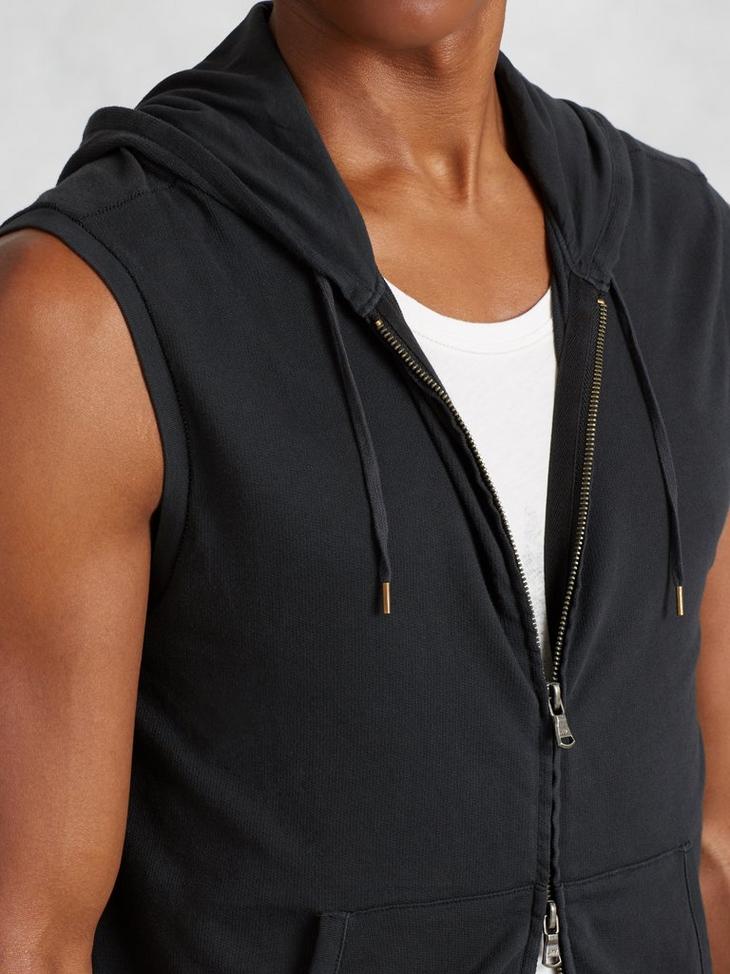 French Terry Sleeveless Hoodie image number 3