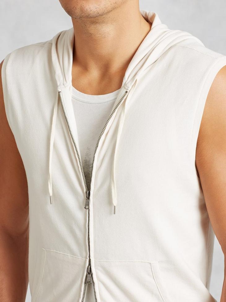 French Terry Sleeveless Hoodie image number 3