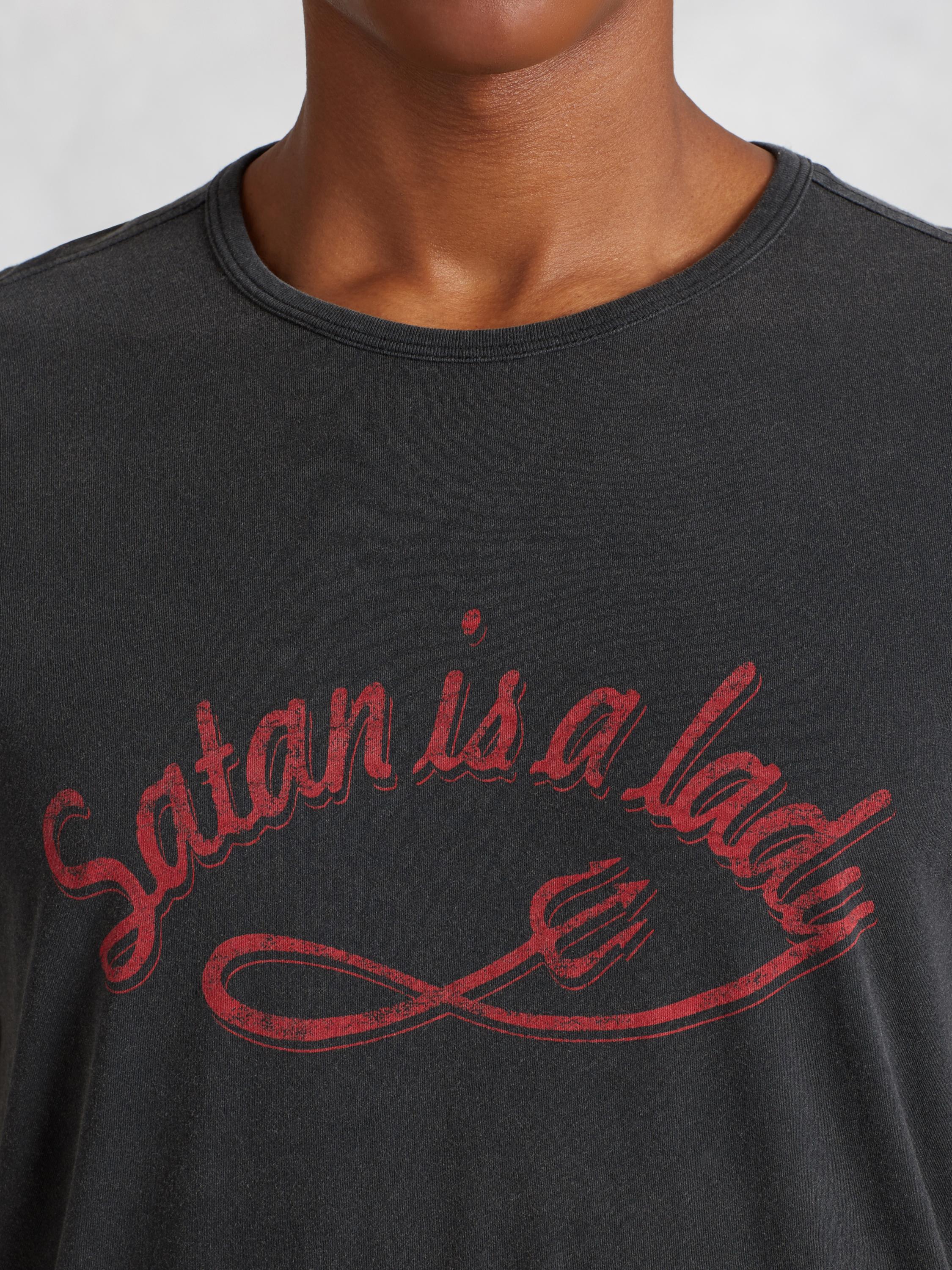 Satan Is A Lady Graphic Tee image number 3