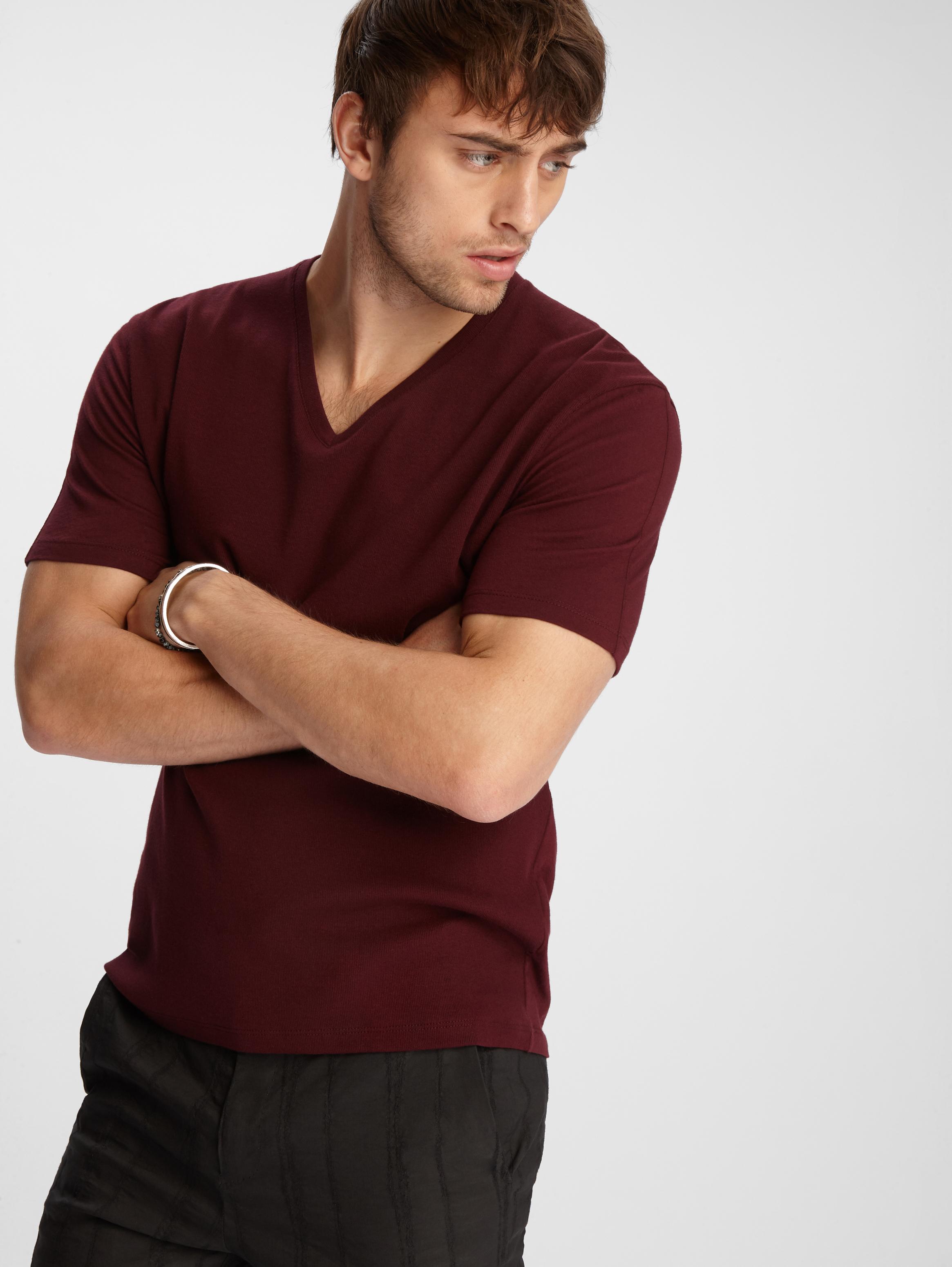 REGULAR FIT V NECK WITH 2X2 RIB & JERSEY image number 4