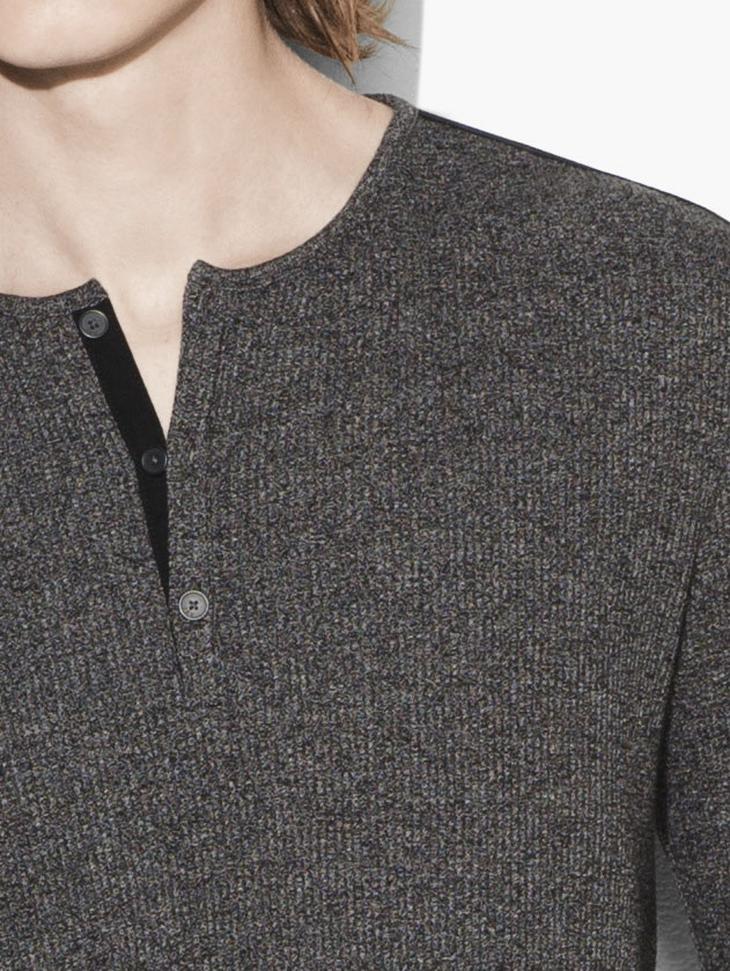 Two-Tone Waffle Henley image number 3