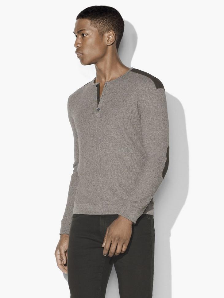 Two-Tone Waffle Henley image number 1