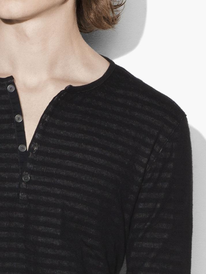 Double-Faced Striped Henley image number 3