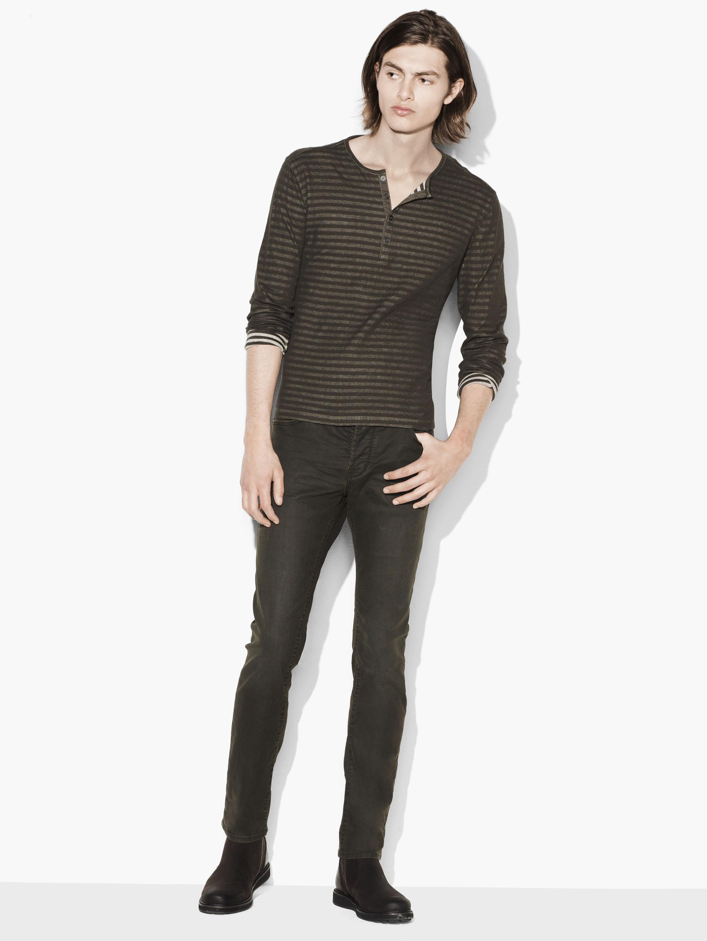Double-Faced Striped Henley image number 1