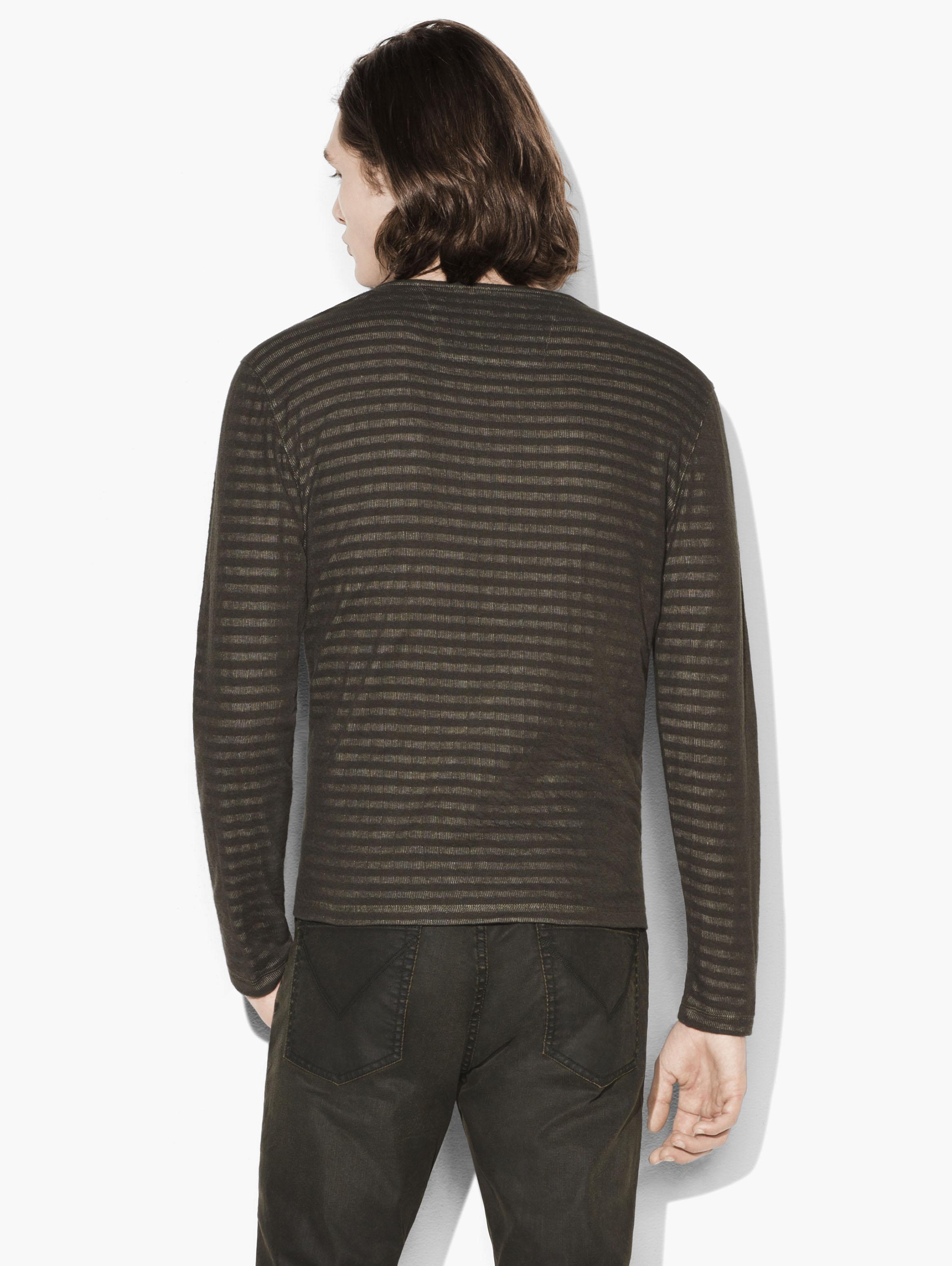 Double-Faced Striped Henley image number 2