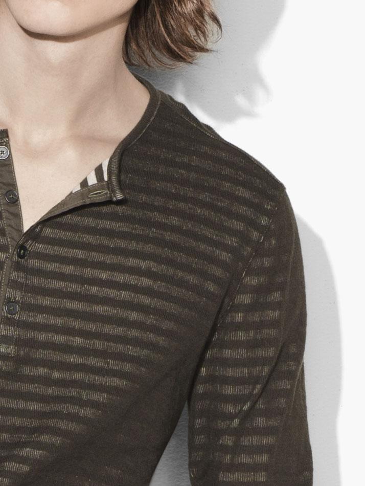 Double-Faced Striped Henley image number 3