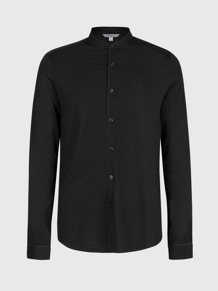 LONG SLEEVE STAND COLLAR SHIRT image number 3