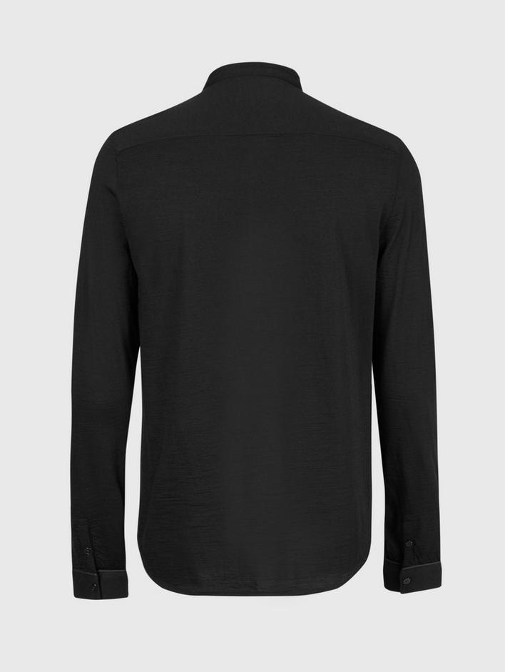 LONG SLEEVE STAND COLLAR SHIRT image number 4