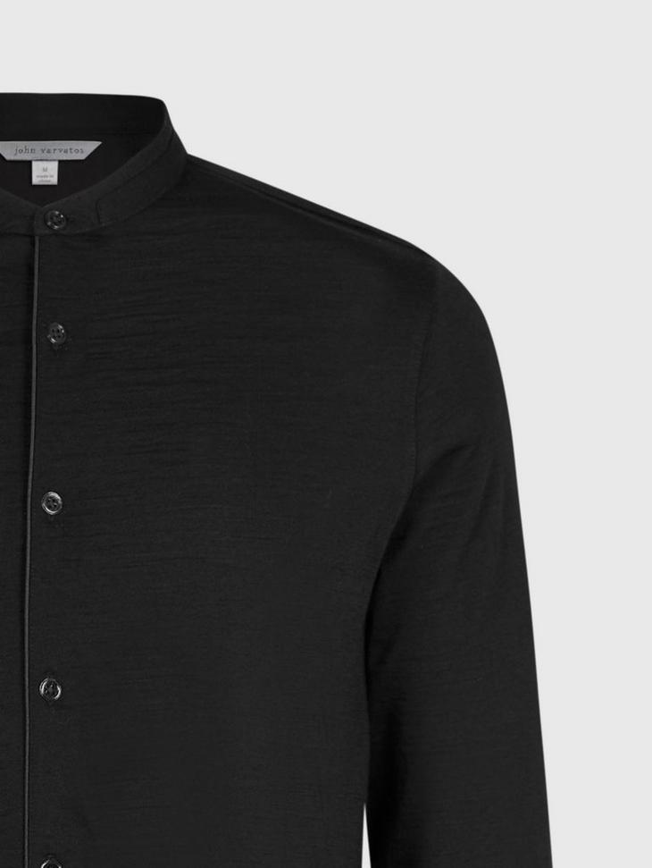 LONG SLEEVE STAND COLLAR SHIRT image number 5