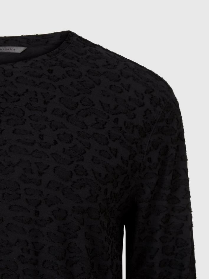 JACQUARD TEXTURED LONG SLEEVE CREW NECK image number 6