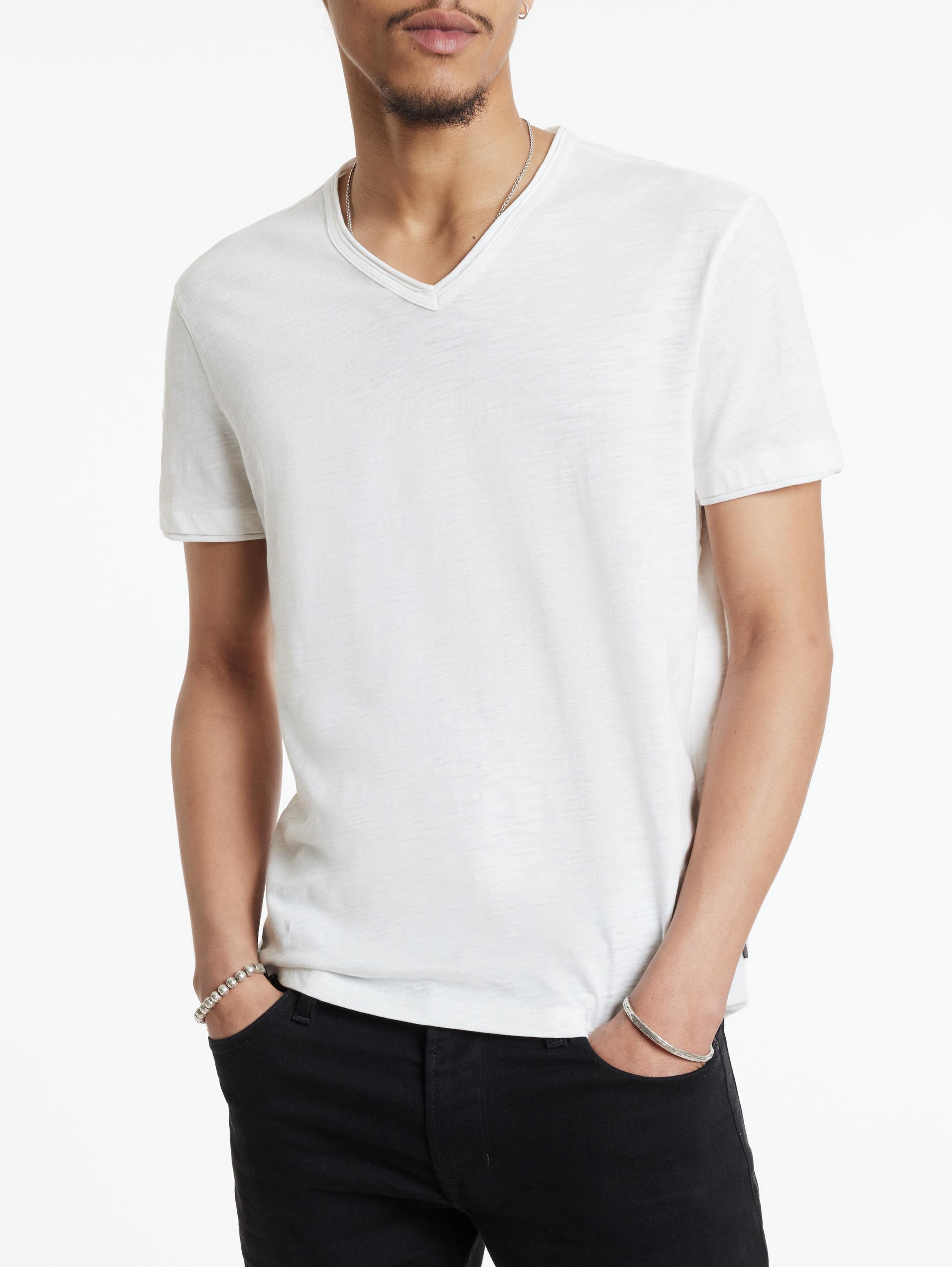 Glito Men's White Colour V-Neck T-Shirt for Men