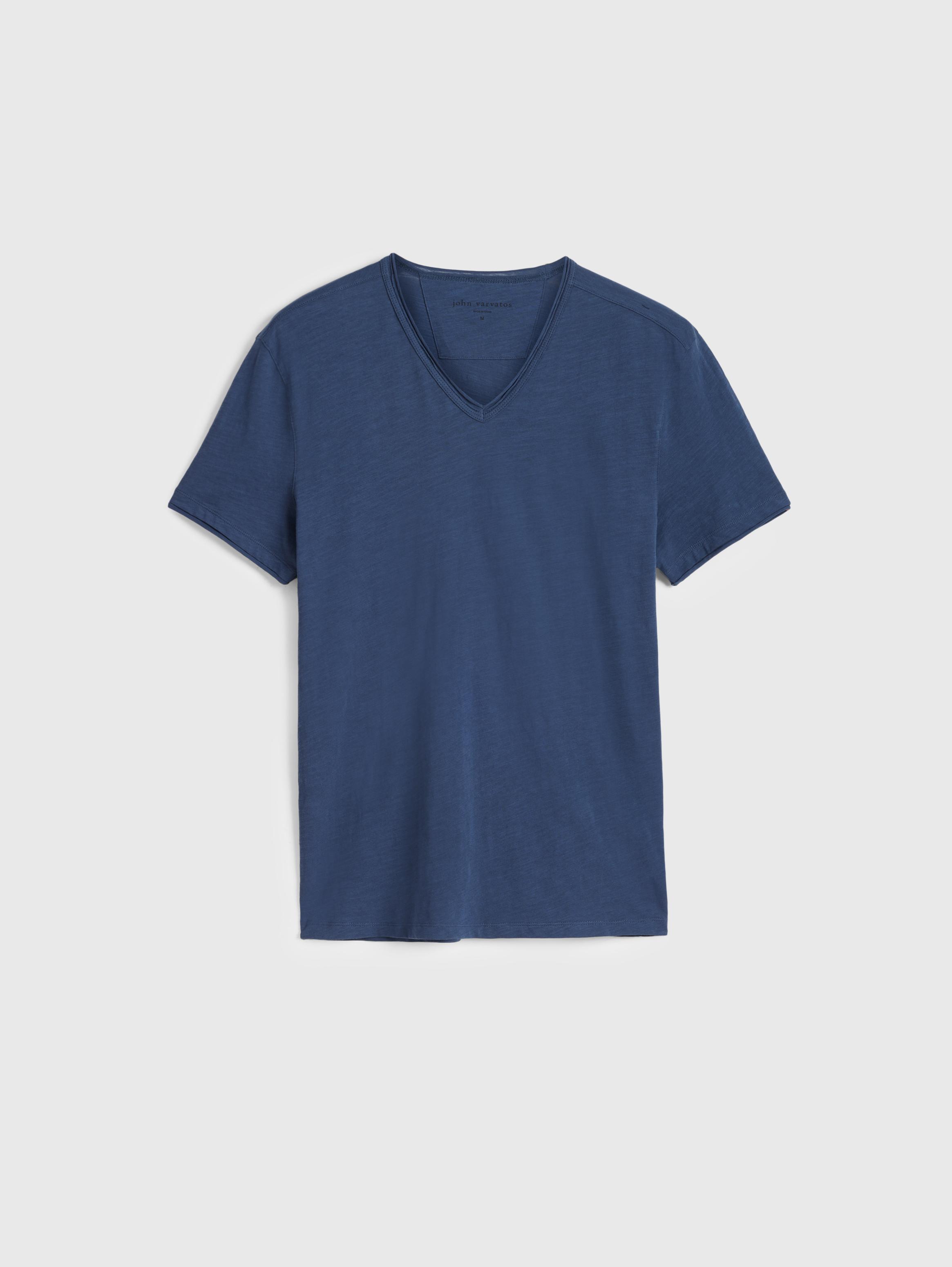 John & Paul Proper T-shirt - Navy (V-neck) - John & Paul - T-shirts -  Clothing - Gentleman Store