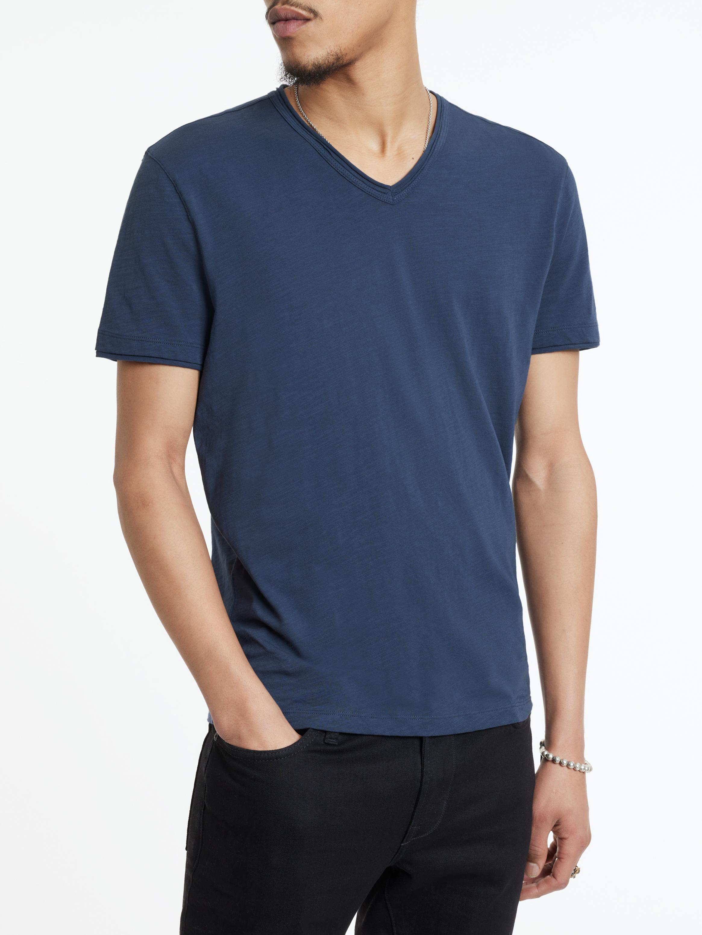 navy blue v neck t shirt