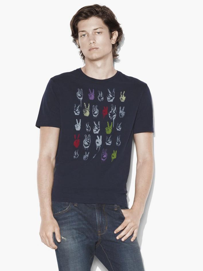 PEACE SIGN ROWS TEE image number 1