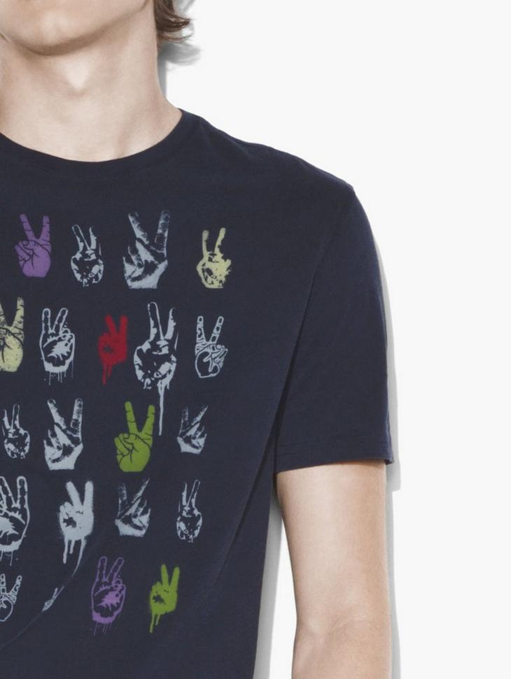PEACE SIGN ROWS TEE image number 3