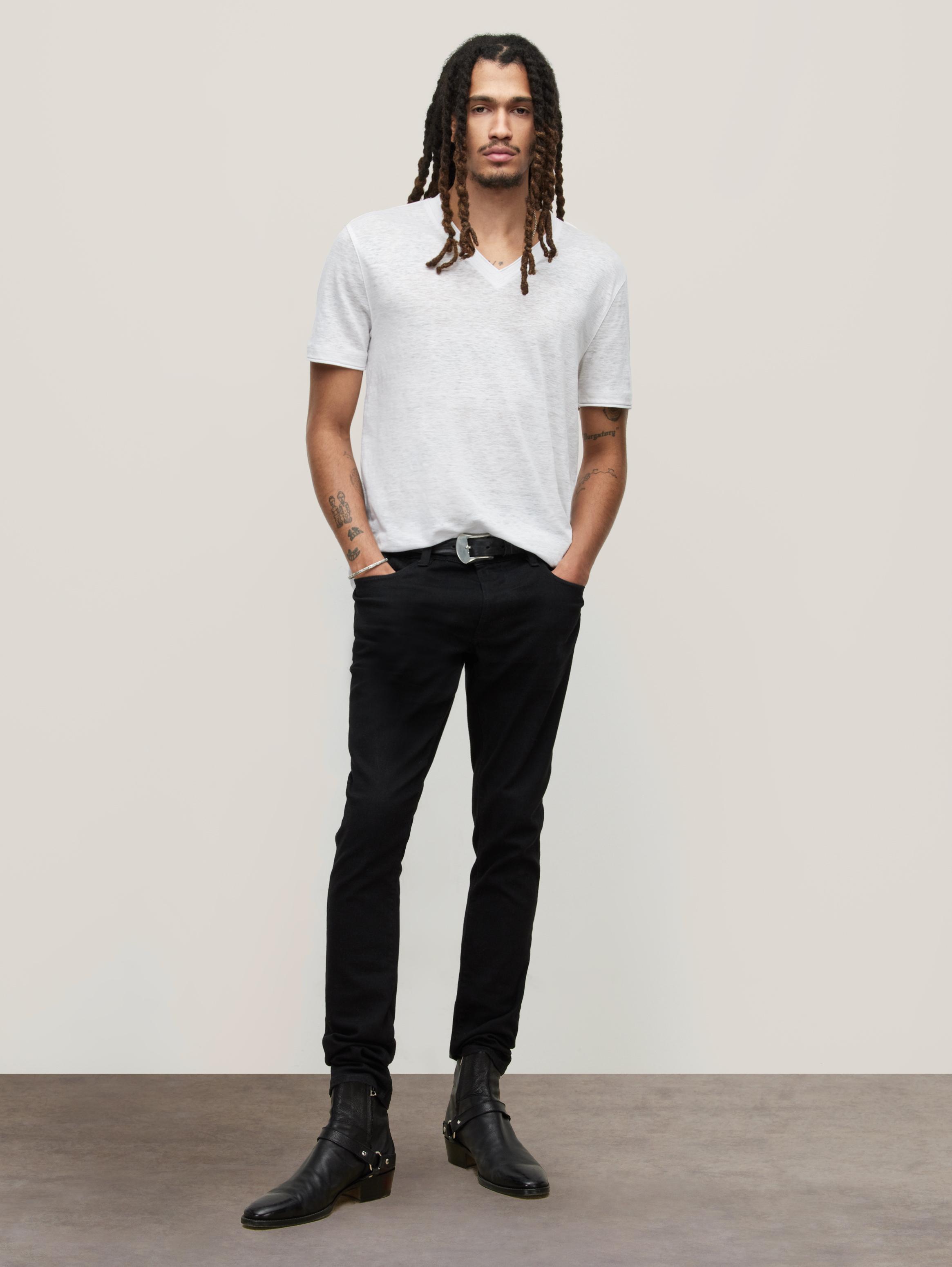 John varvatos collection v discount neck linen t shirt