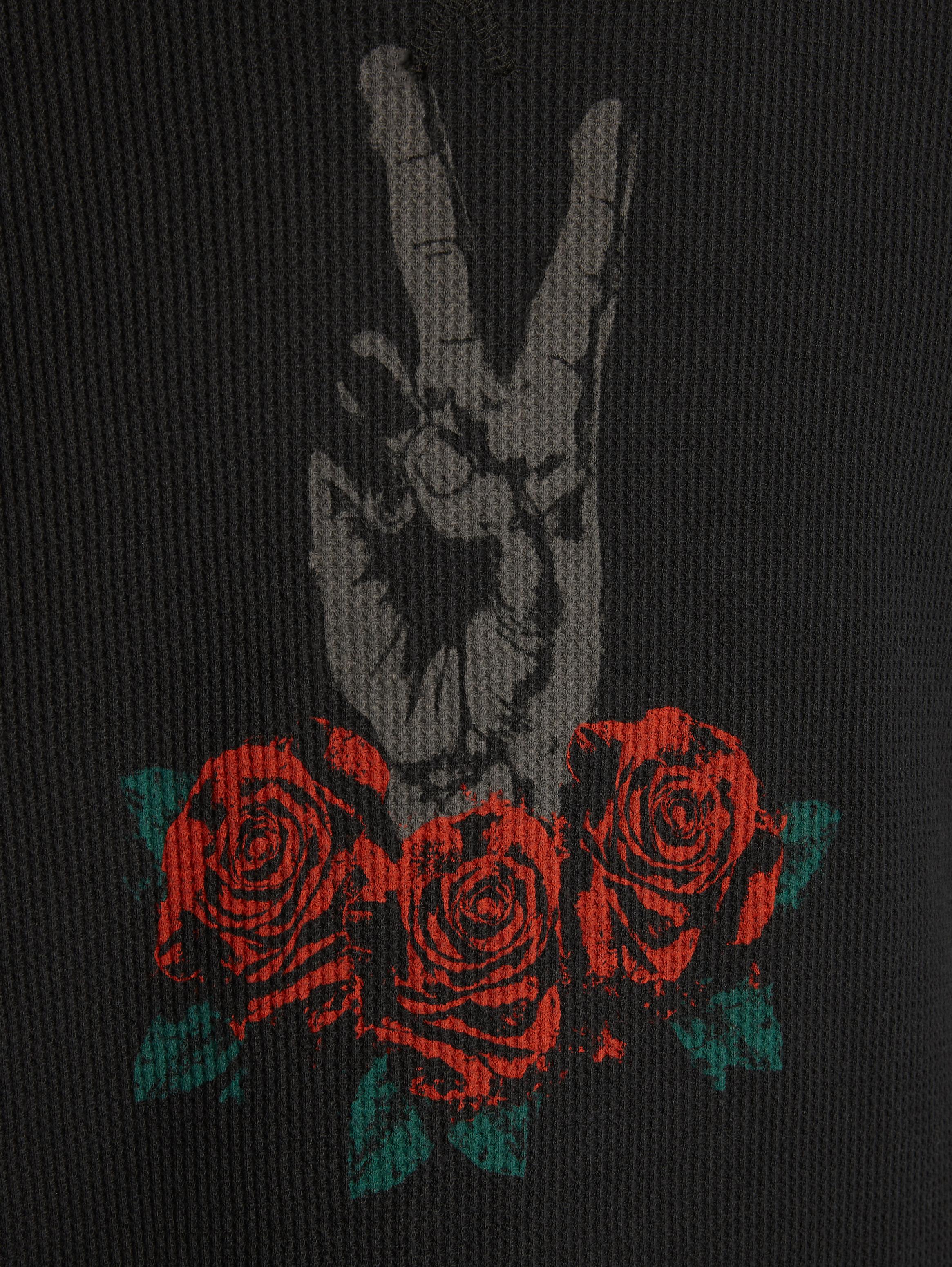 LS WAFFLE TEE - ROSE PEACE HAND image number 3