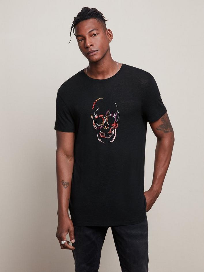 SS CREW TEE - ARTISANAL SKULL EMBROIDERY image number 1