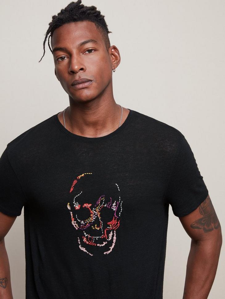 SS CREW TEE - ARTISANAL SKULL EMBROIDERY image number 2