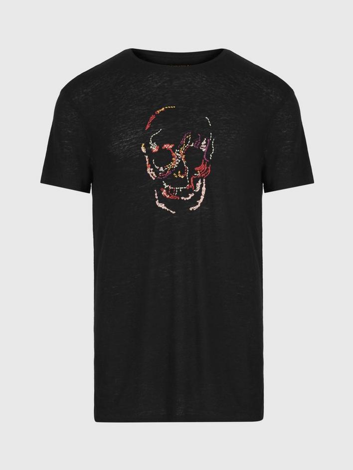 SS CREW TEE - ARTISANAL SKULL EMBROIDERY image number 3