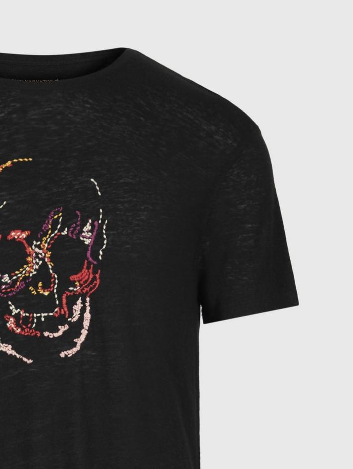 SS CREW TEE - ARTISANAL SKULL EMBROIDERY image number 5