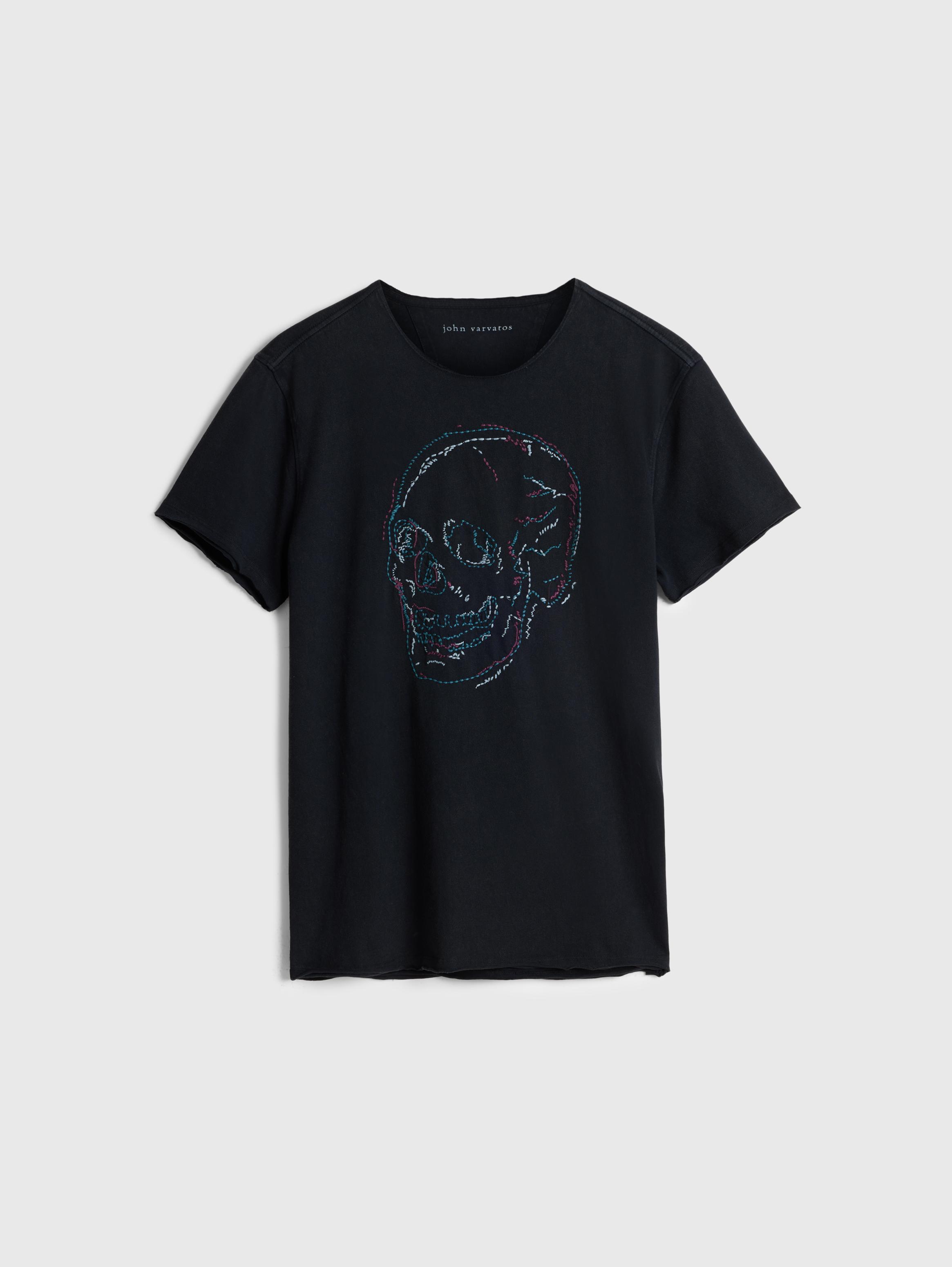 EMBROIDERED SKULL TEE John Varvatos