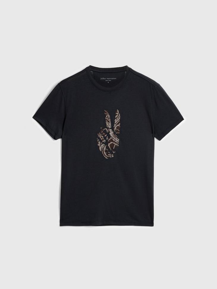 PEACE EMBROIDERY TEE image number 1
