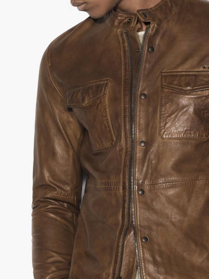 Burnished Leather Shirt Jacket image number 3