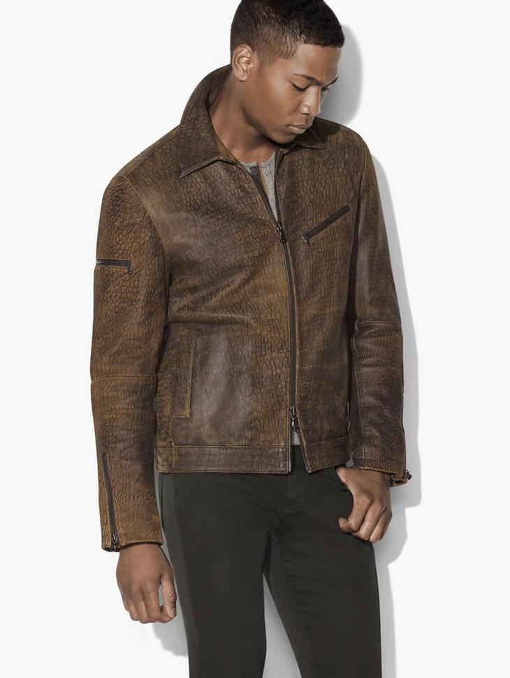 Distressed Leather Jacket image number 1