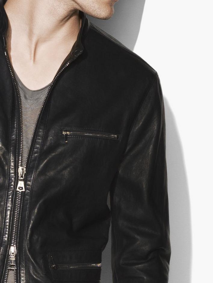LEATHER JACKET WITH CHAIN DETAIL image number 3
