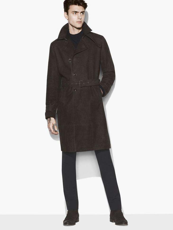 SUEDE TRENCH COAT image number 1