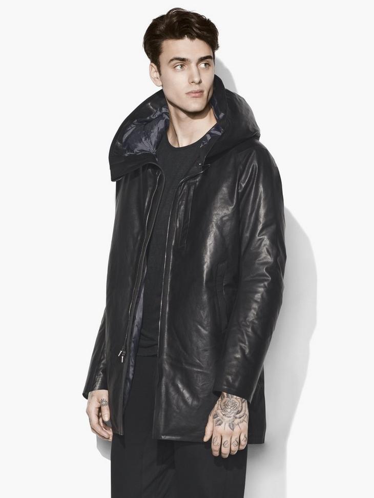 DOWNFILL LEATHER PARKA image number 1