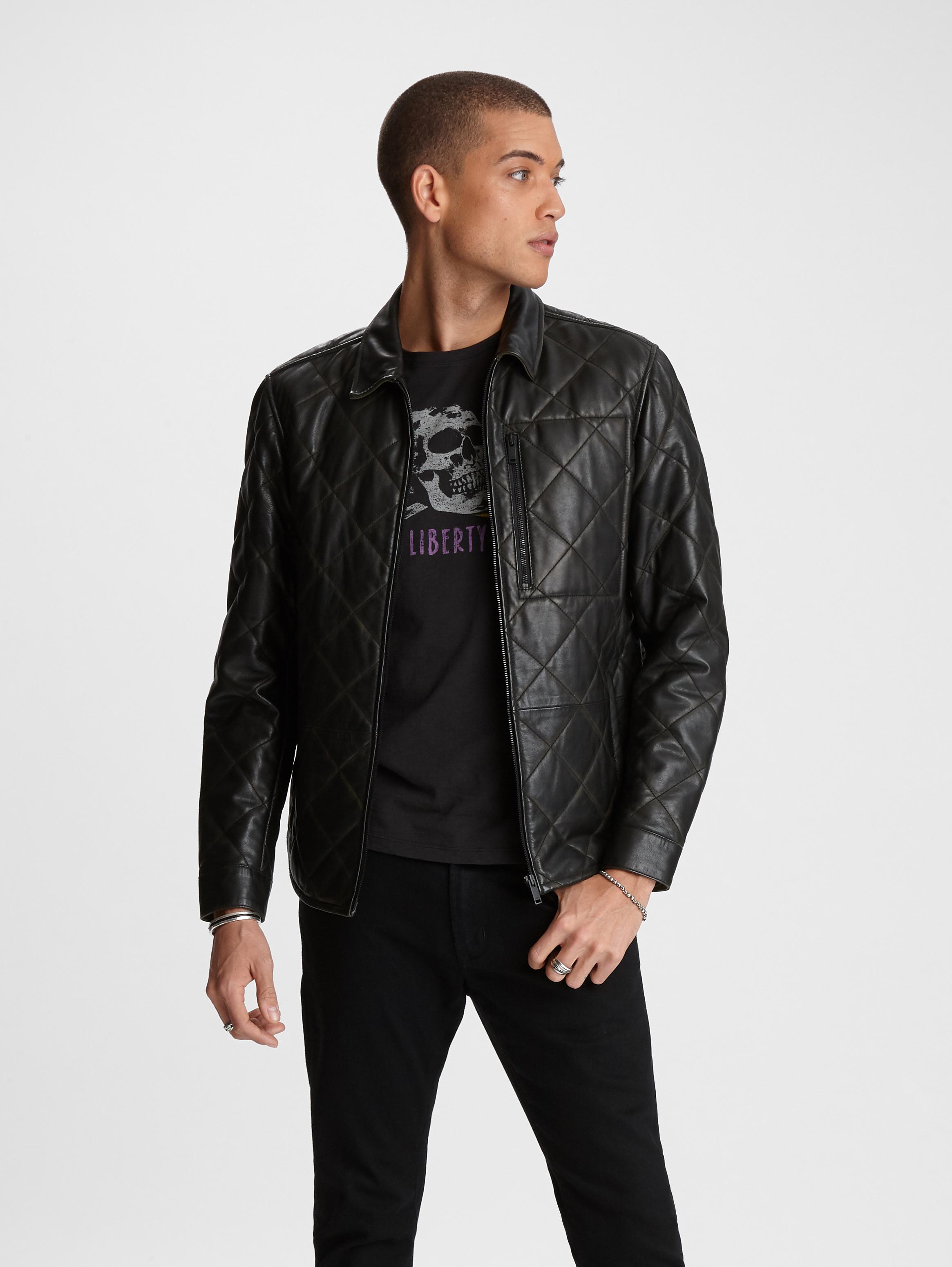 REX QUILTED LEATHER OVERSHIRT image number 1