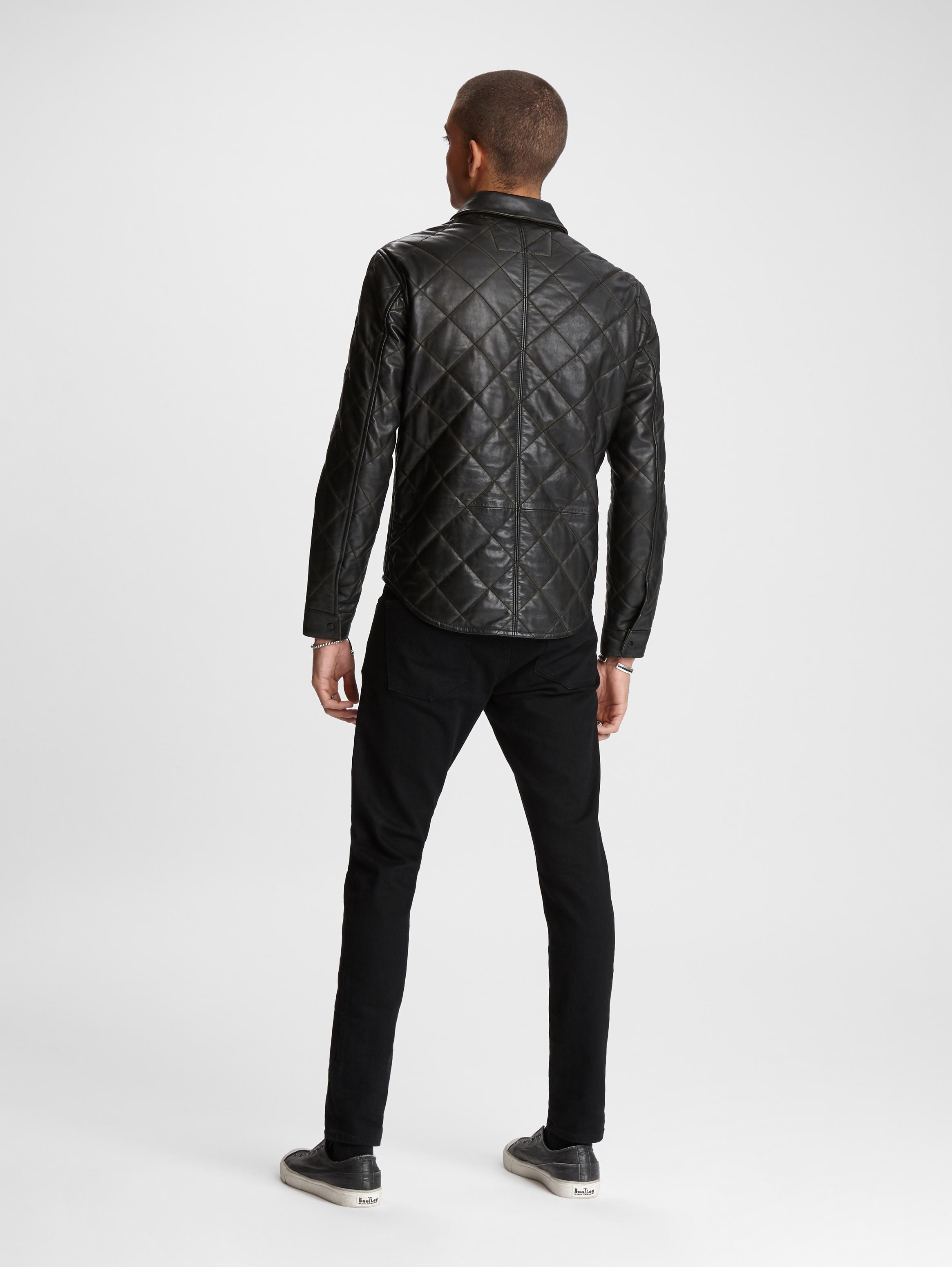 REX QUILTED LEATHER OVERSHIRT image number 2