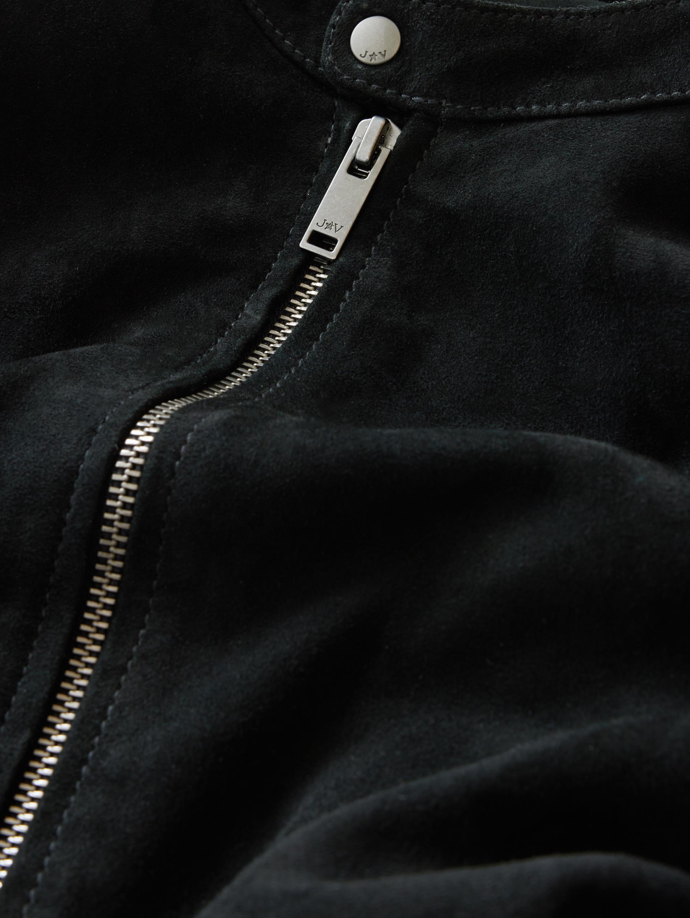 Black suede hotsell racer jacket