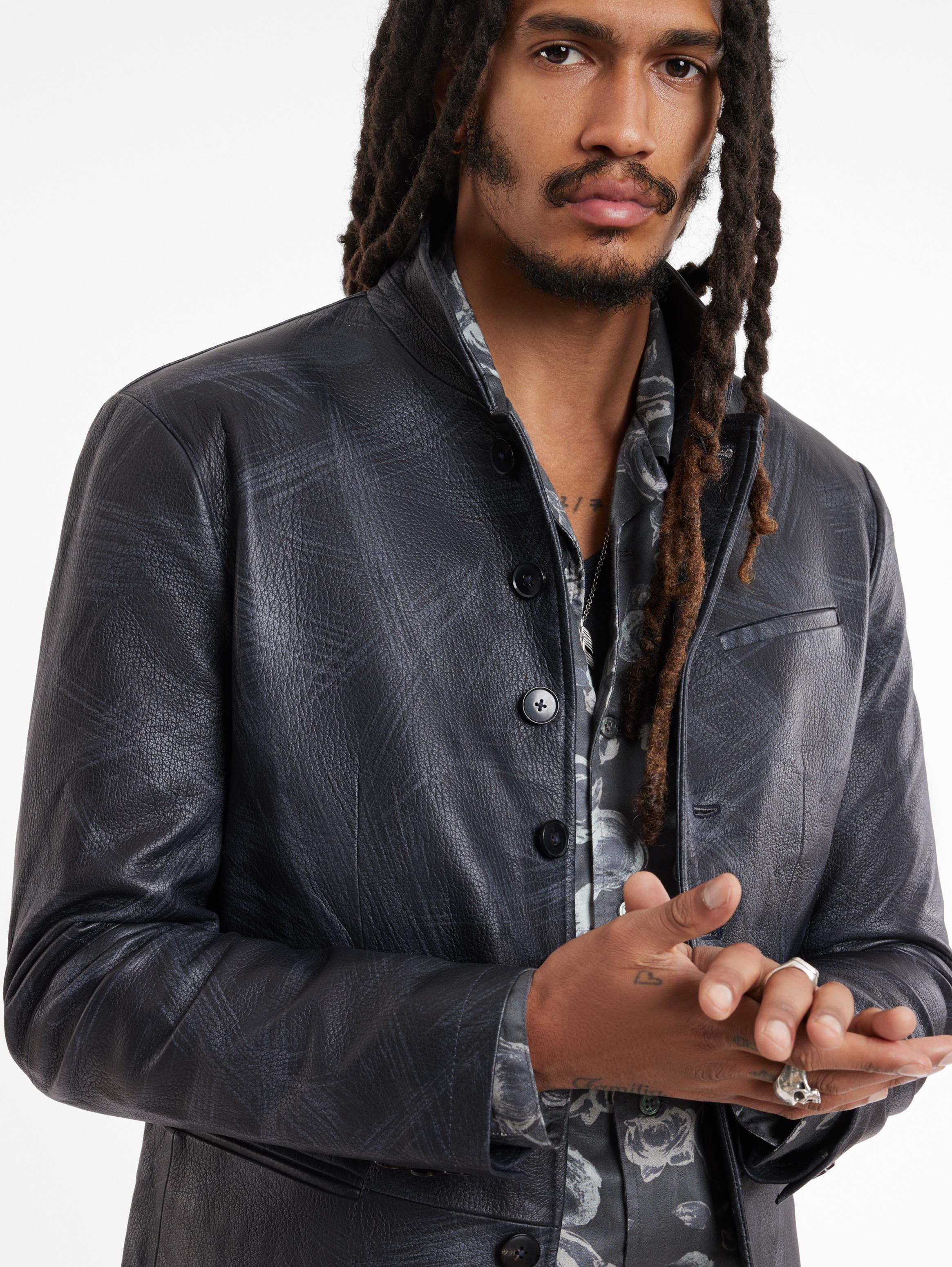 John varvatos black leather on sale jacket