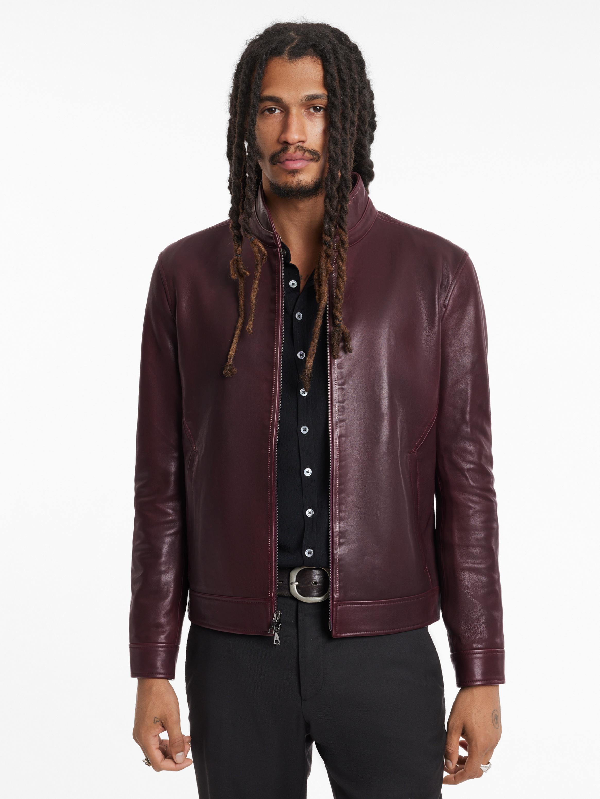 John varvatos leather racer jacket best sale