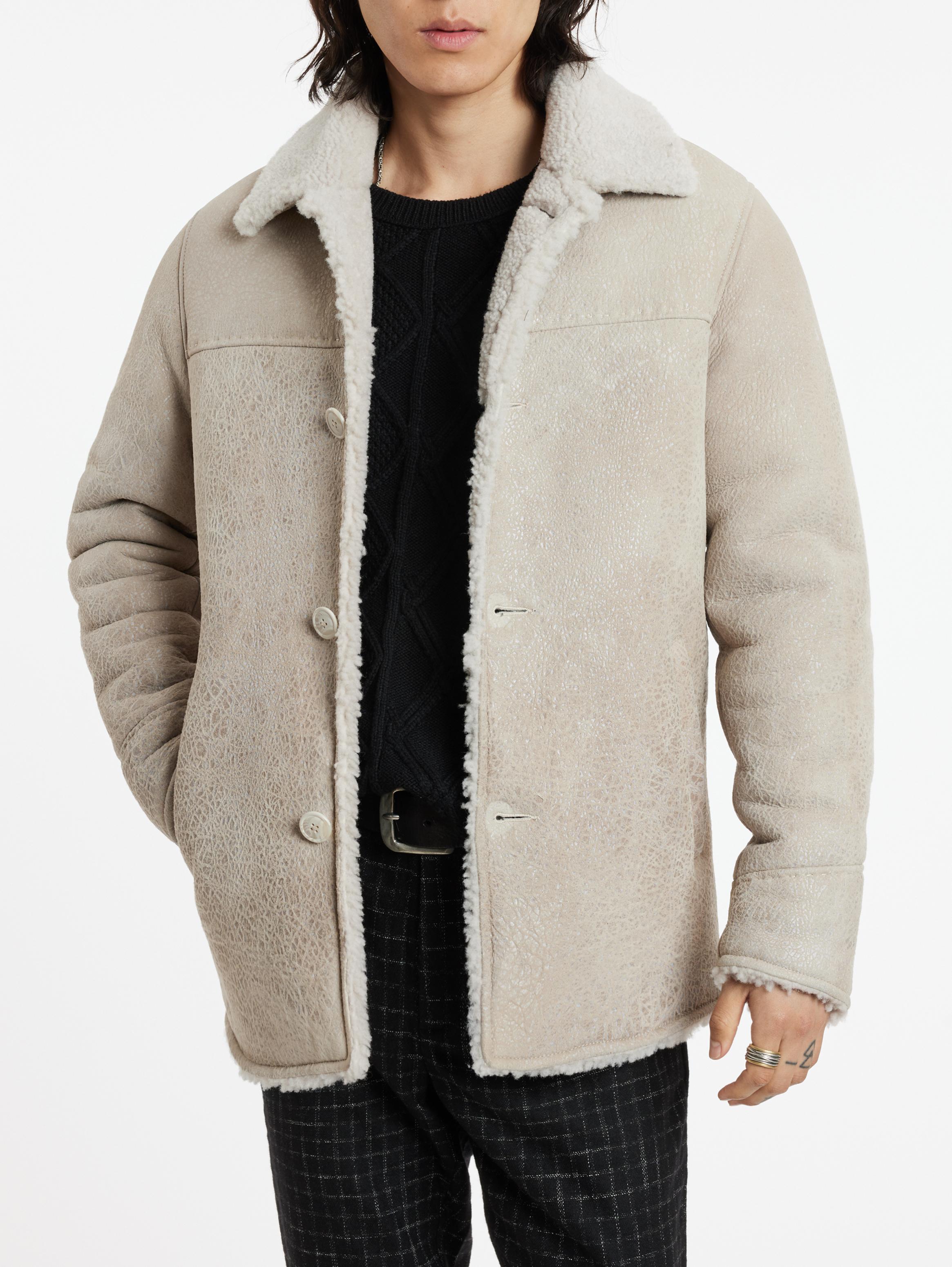 John varvatos shearling sales long coat