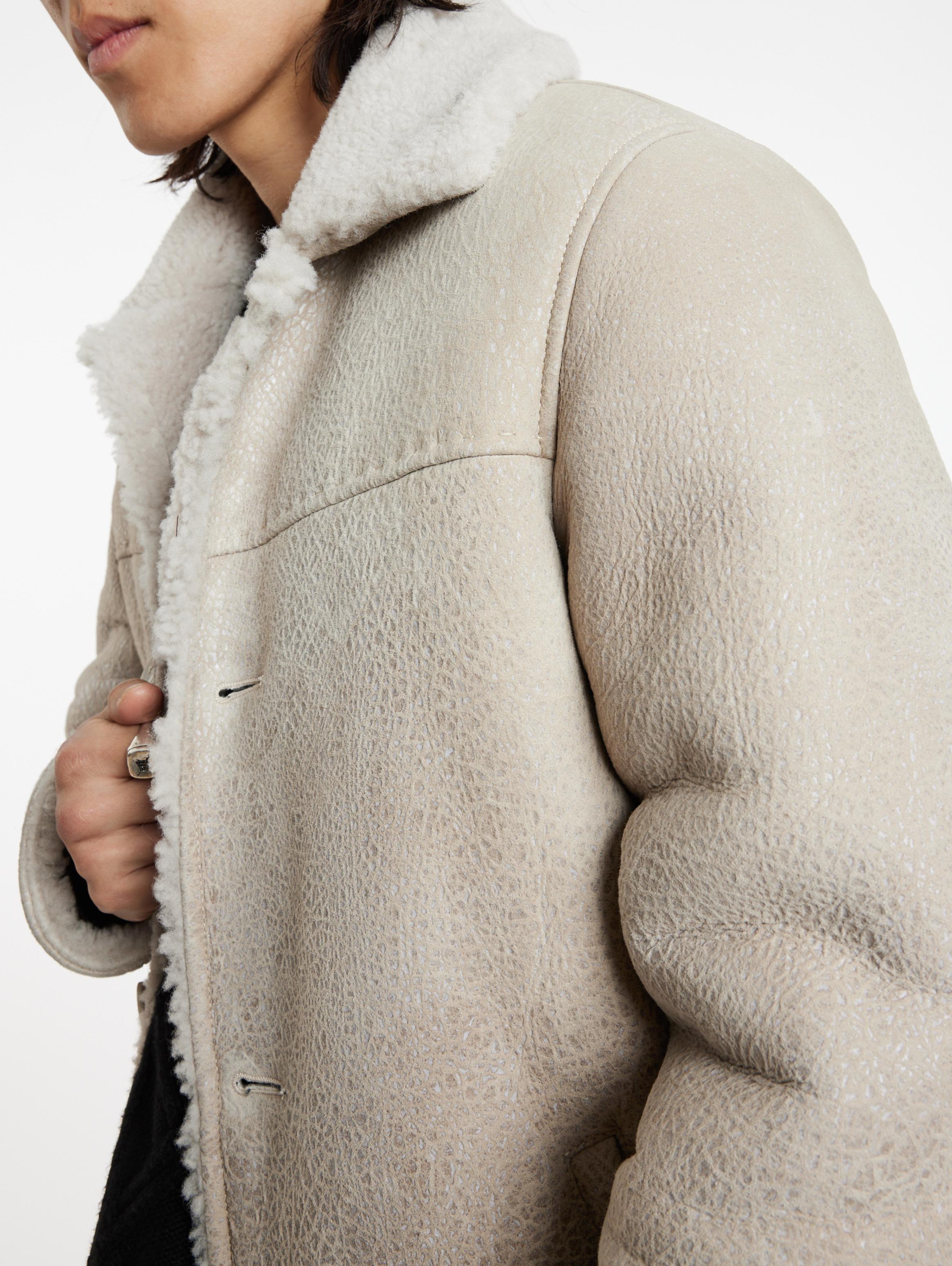 John varvatos shearling long on sale coat