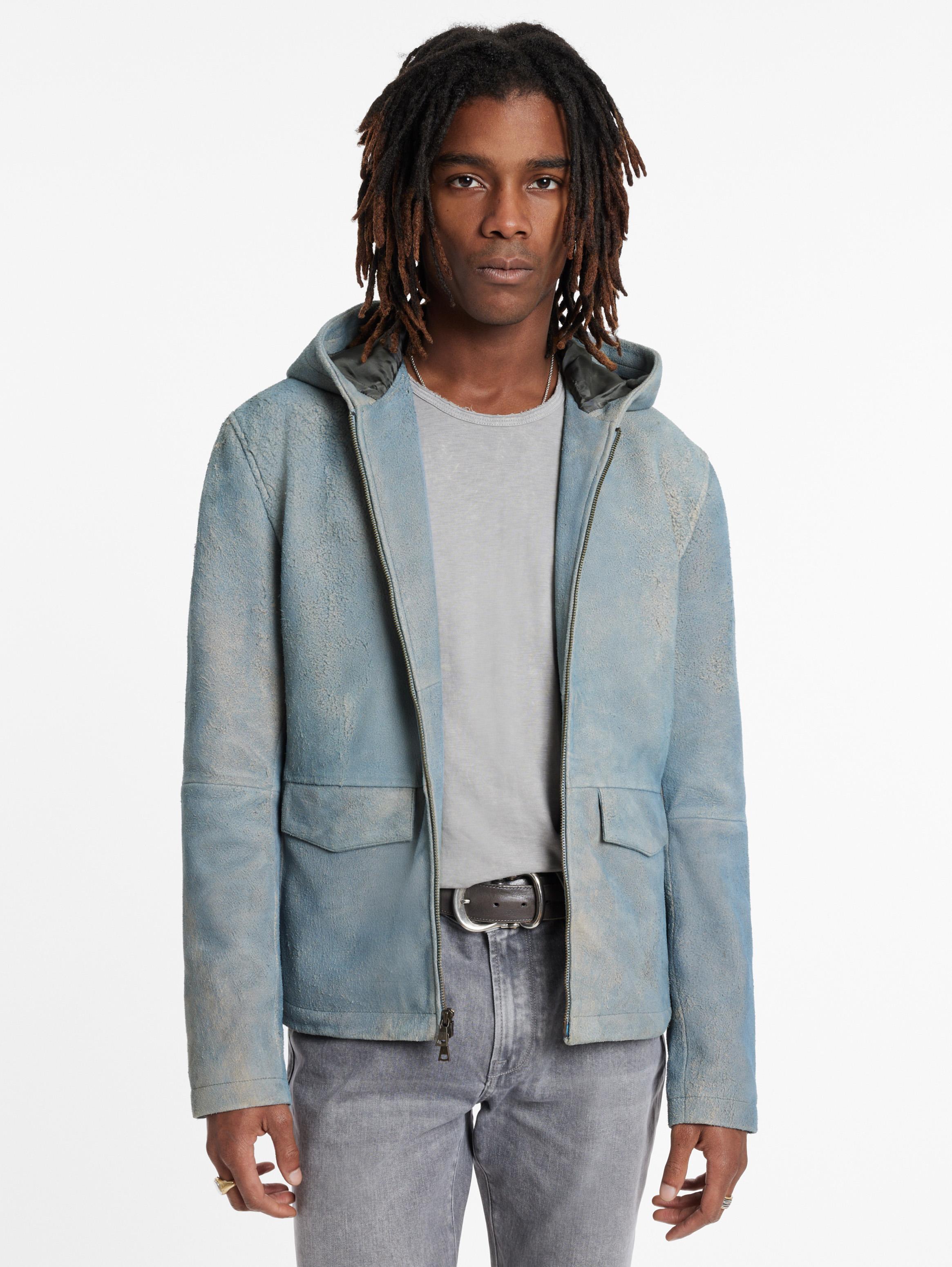 John varvatos hooded denim jacket best sale