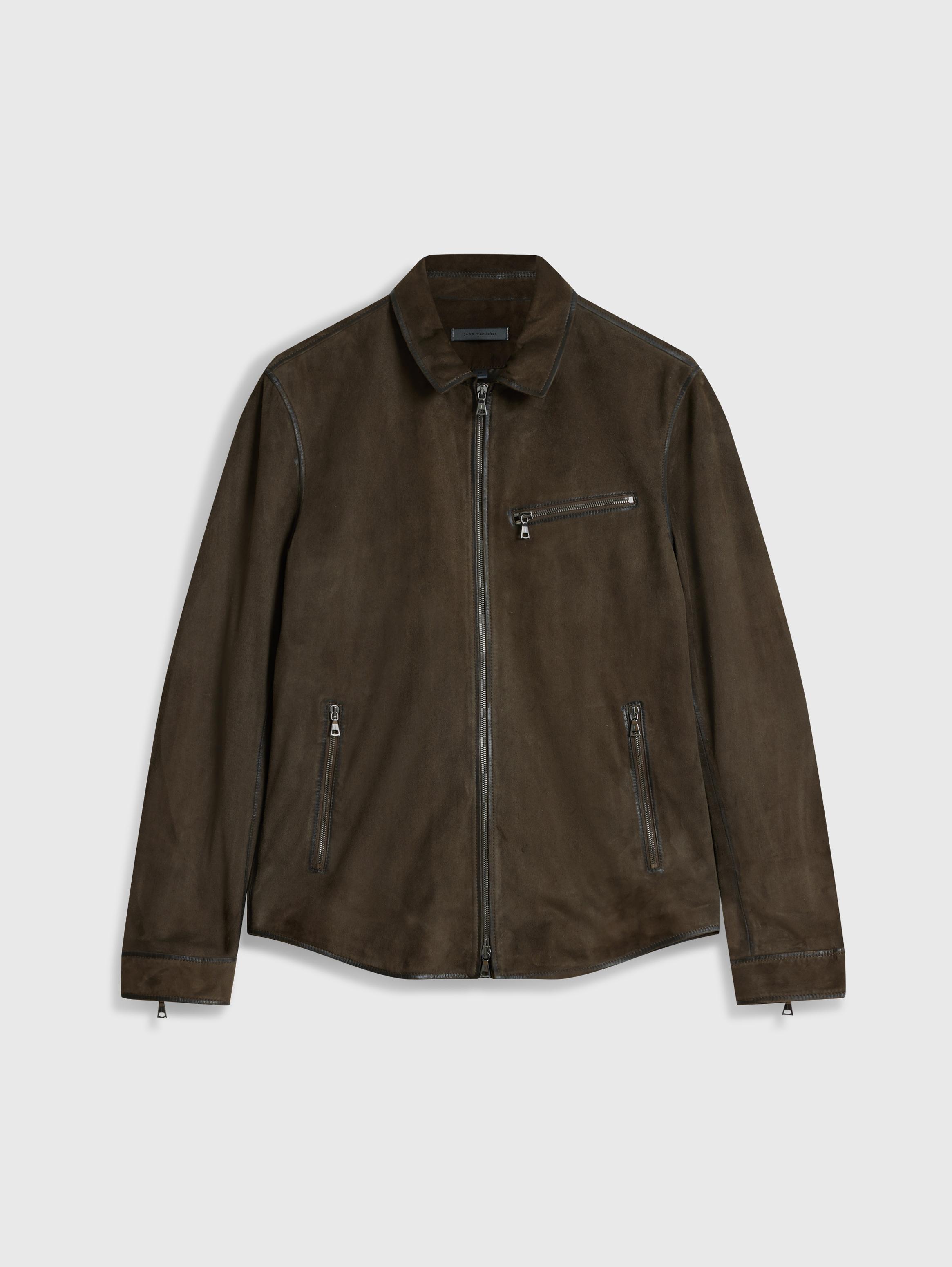 One Jacket, Two Spies – The John Varvatos Suede Racer Jacket