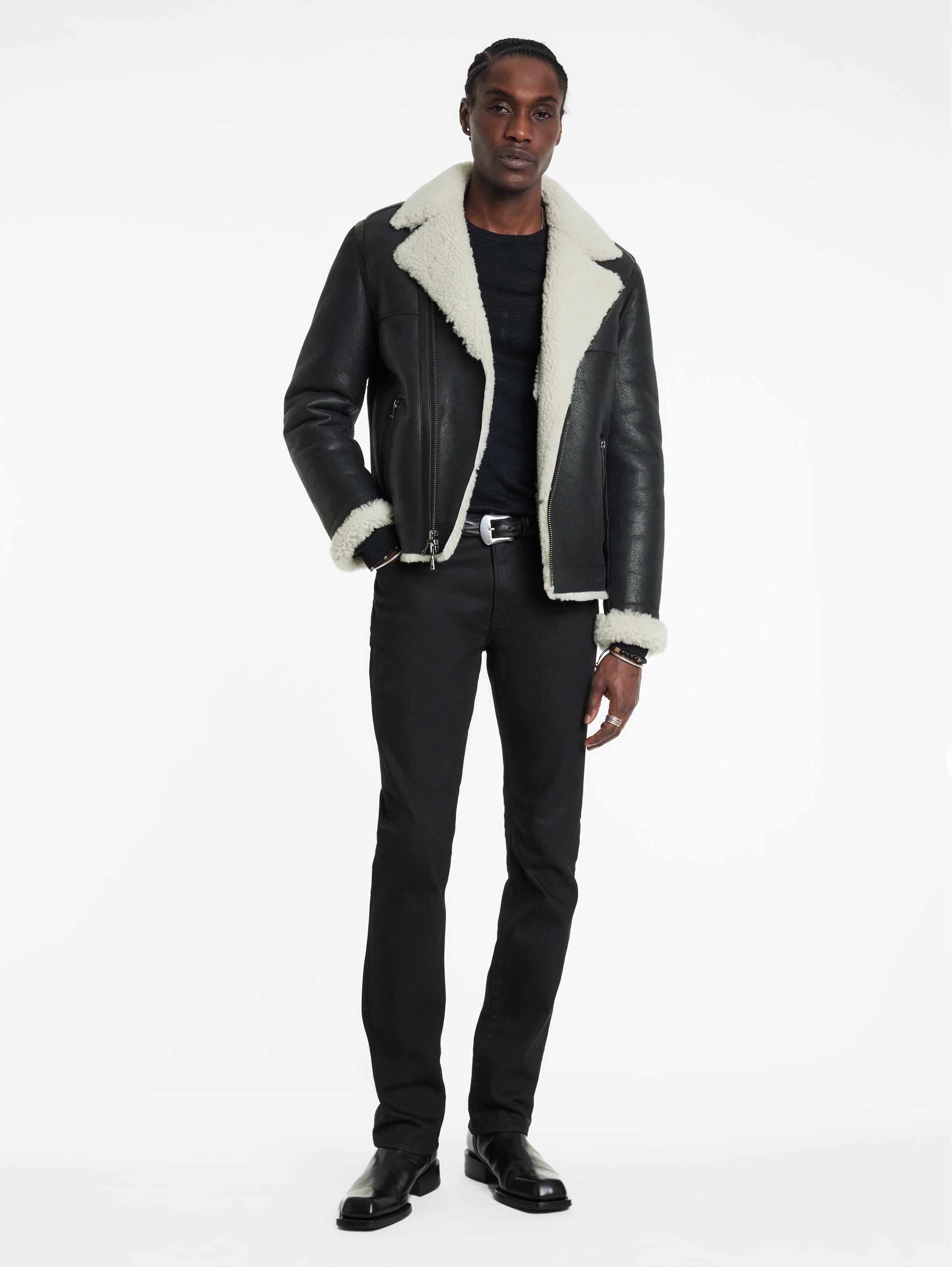 STERLING SHEARLING BIKER JACKET John Varvatos