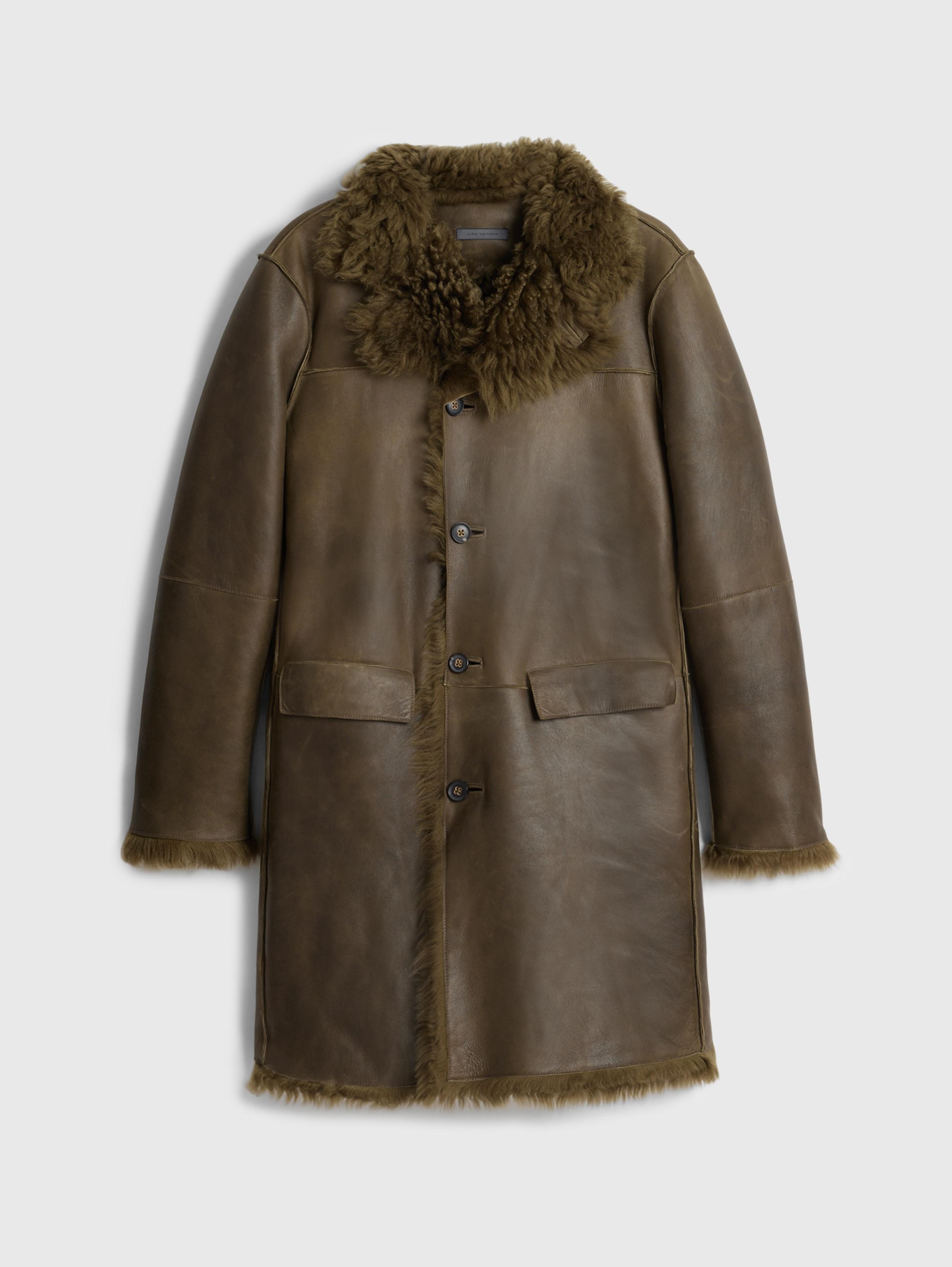 John varvatos clearance shearling long coat